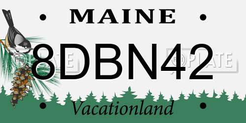 8DBN42 Maine License Plate