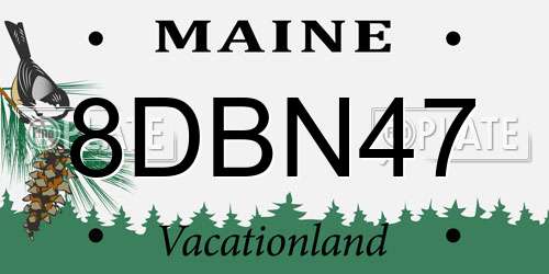 8DBN47 Maine License Plate