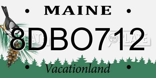 8DBO712 Maine License Plate