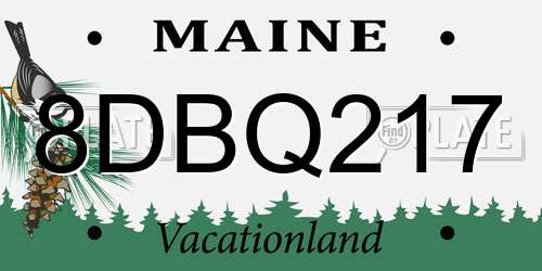 8DBQ217 Maine License Plate