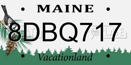 8DBQ717 Maine License Plate