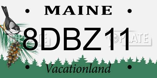 8DBZ11 Maine License Plate