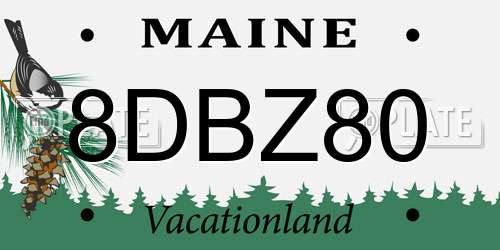 8DBZ80 Maine License Plate