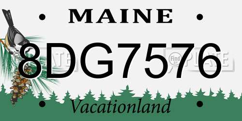 8DG7576 Maine License Plate