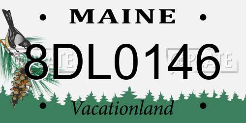 8DL0146 Maine License Plate