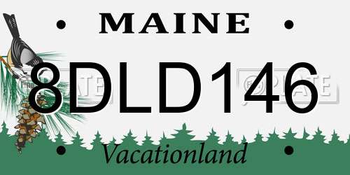 8DLD146 Maine License Plate