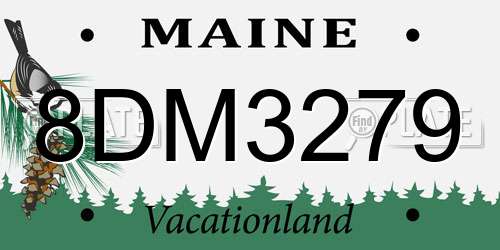 8DM3279 Maine License Plate
