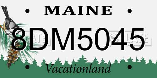 8DM5045 Maine License Plate