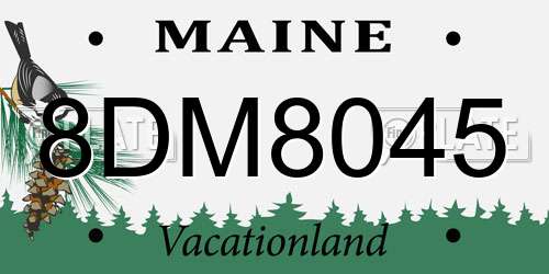 8DM8045 Maine License Plate