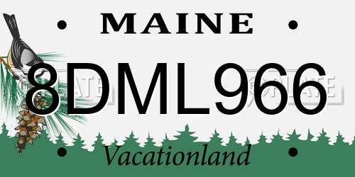 8DML966 Maine License Plate