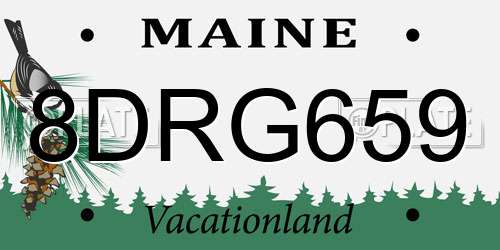8DRG659 Maine License Plate