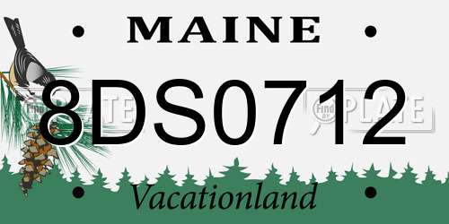 8DS0712 Maine License Plate