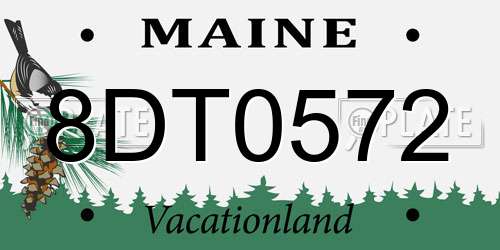 8DT0572 Maine License Plate