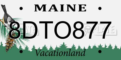 8DTO877 Maine License Plate