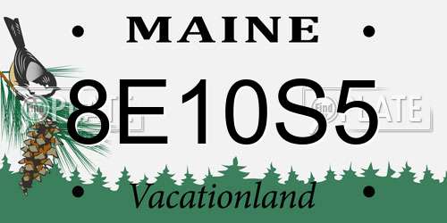 8E10S5 Maine License Plate
