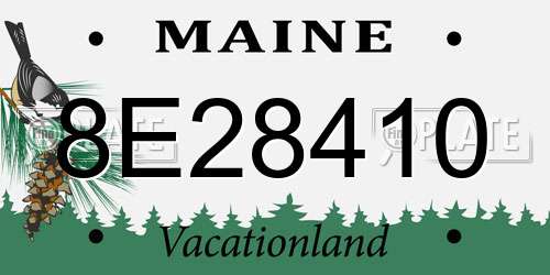 8E28410 Maine License Plate
