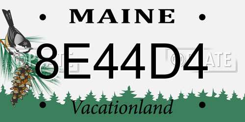 8E44D4 Maine License Plate