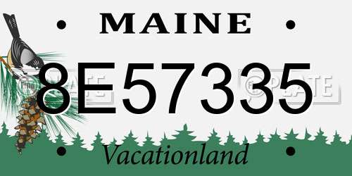 8E57335 Maine License Plate