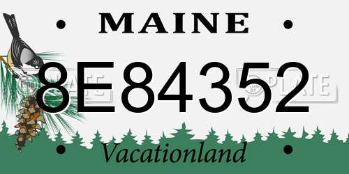 8E84352 Maine License Plate