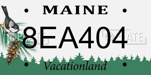 8EA404 Maine License Plate