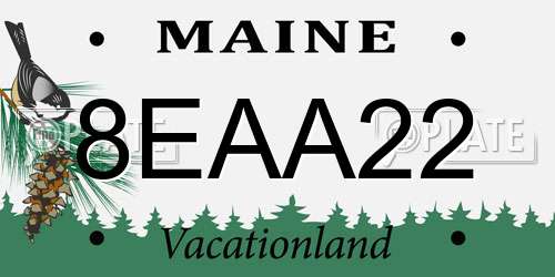 8EAA22 Maine License Plate
