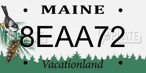 8EAA72 Maine License Plate