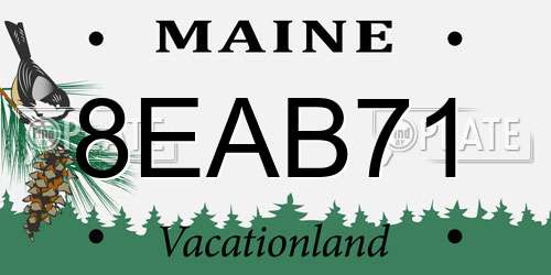 8EAB71 Maine License Plate