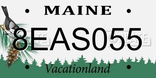 8EAS055 Maine License Plate