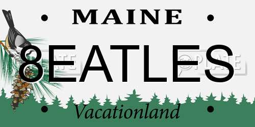 8EATLES Maine License Plate