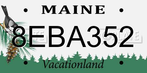 8EBA352 Maine License Plate