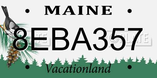 8EBA357 Maine License Plate