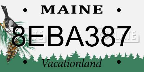 8EBA387 Maine License Plate