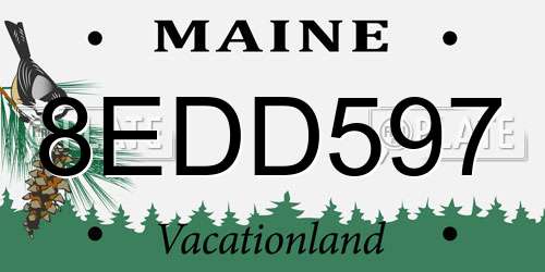 8EDD597 Maine License Plate