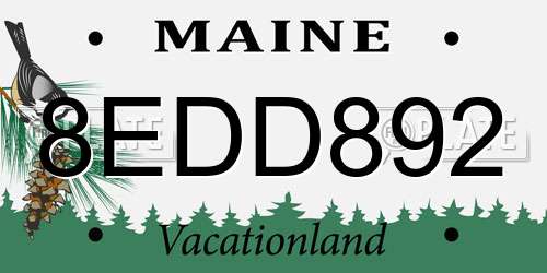 8EDD892 Maine License Plate