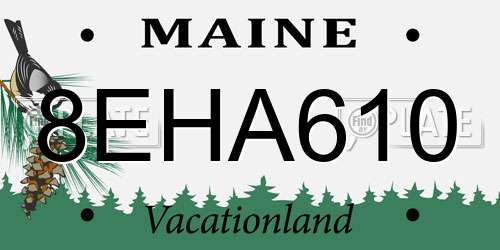 8EHA610 Maine License Plate