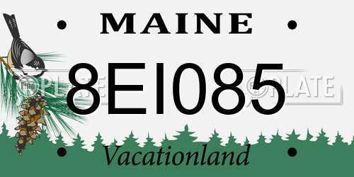 8EI085 Maine License Plate