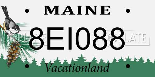 8EI088 Maine License Plate
