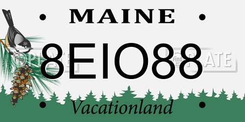 8EIO88 Maine License Plate