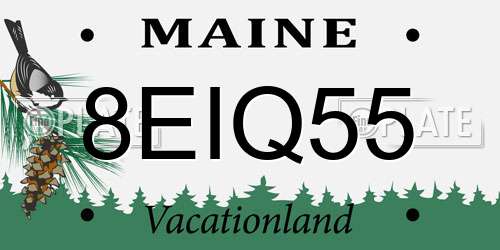 8EIQ55 Maine License Plate