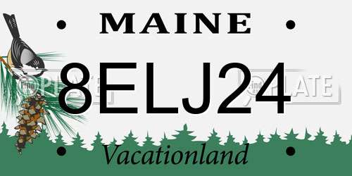 8ELJ24 Maine License Plate