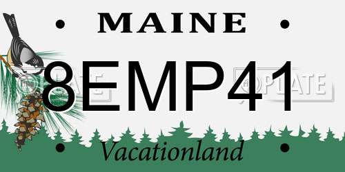8EMP41 Maine License Plate