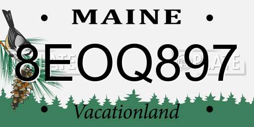 8EOQ897 Maine License Plate