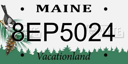 8EP5024 Maine License Plate