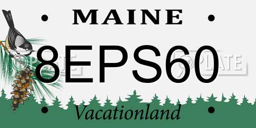 8EPS60 Maine License Plate