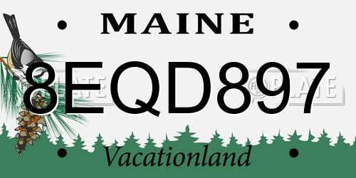 8EQD897 Maine License Plate