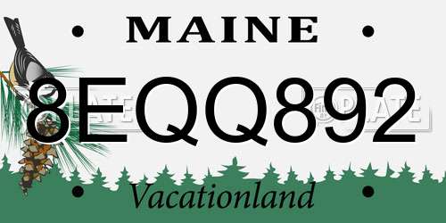 8EQQ892 Maine License Plate