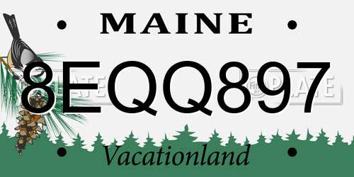 8EQQ897 Maine License Plate