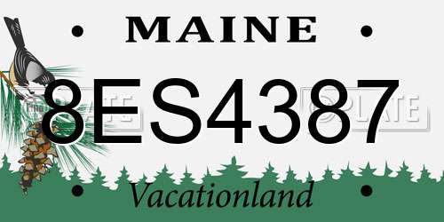 8ES4387 Maine License Plate
