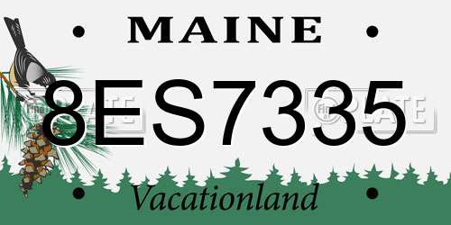 8ES7335 Maine License Plate