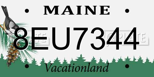 8EU7344 Maine License Plate